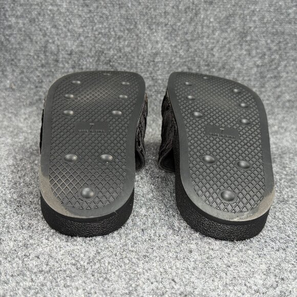 Adidas Adilette Slide Sandals Women's Size 8 Black Gold Metallic Summer Pool - Picture 10 of 11